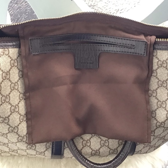 Authentic Gucci Monogram GG Plus Boston Top Zip Tote - Picture 13 of 16